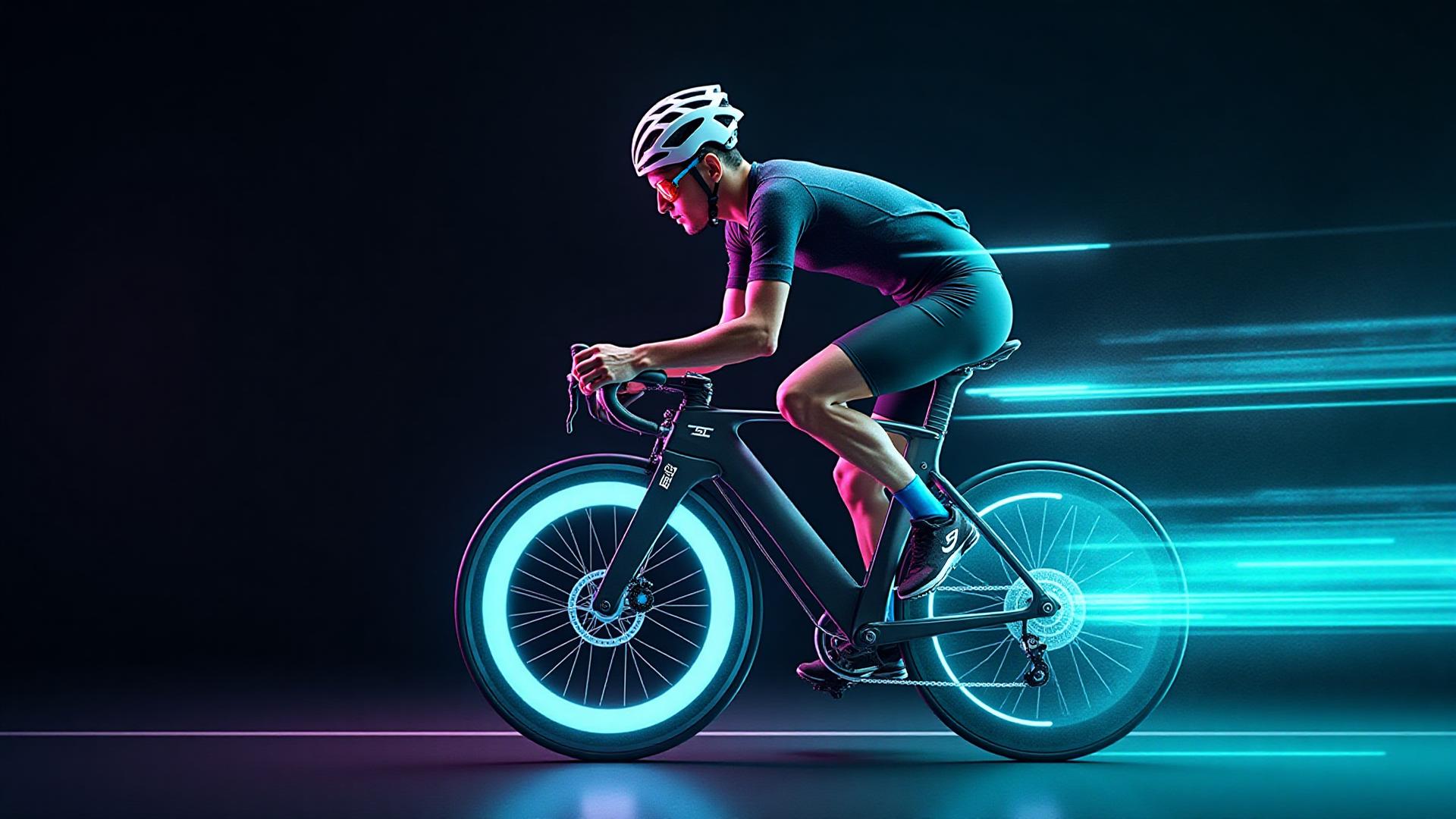 Ciclista en posición aerodinámica analizado por AeroX